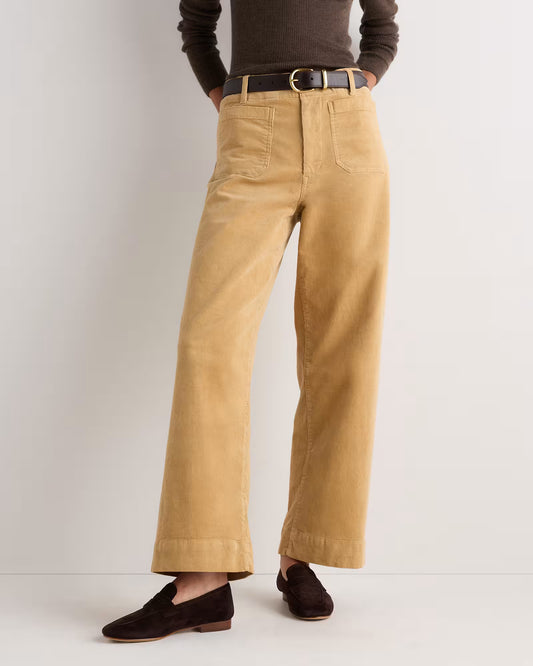 Organic Stretch Corduroy Cropped Wide Leg Pants - US 0346