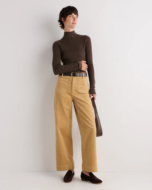 Organic Stretch Corduroy Cropped Wide Leg Pants - US 0346
