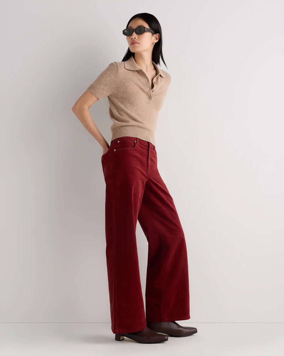 Organic Stretch Corduroy Wide Leg Pants - US 6901