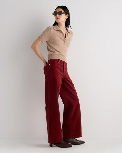 Organic Stretch Corduroy Wide Leg Pants - US 6901