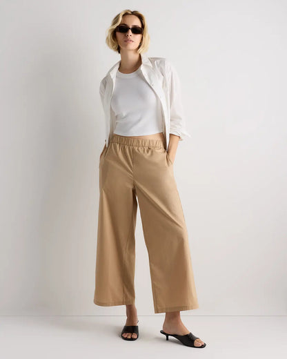 100% Organic Lightweight Poplin Wide Leg Pants - US 4098