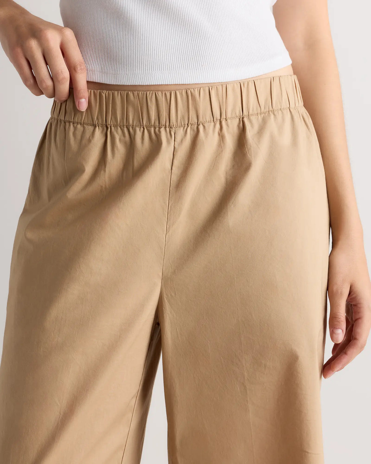 100% Organic Lightweight Poplin Wide Leg Pants - US 4098