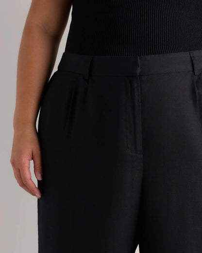 100% European Linen Pleated Trouser - US 7669