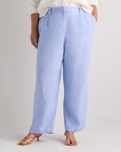 100% European Linen Pleated Trouser - US 9519
