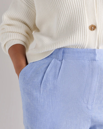 100% European Linen Pleated Trouser - US 9519