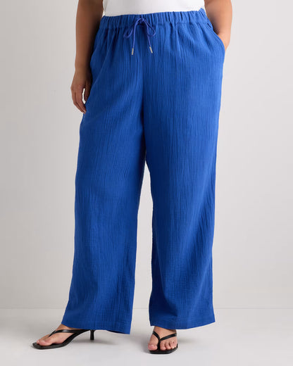 100% Organic Cotton Gauze Straight Leg Pants - US 7593