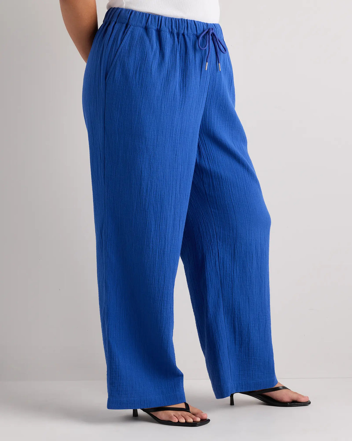 100% Organic Cotton Gauze Straight Leg Pants - US 7593