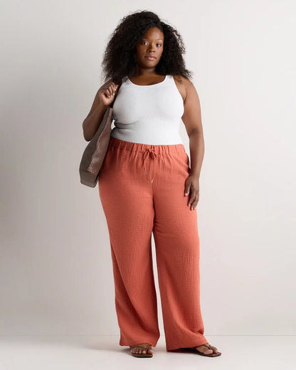 100% Organic Cotton Gauze Straight Leg Pants - US 8775