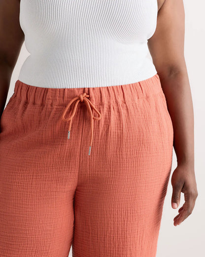 100% Organic Cotton Gauze Straight Leg Pants - US 8775