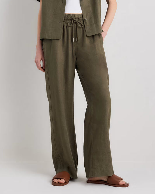 100% European Linen Wide Leg Pants - US 0688