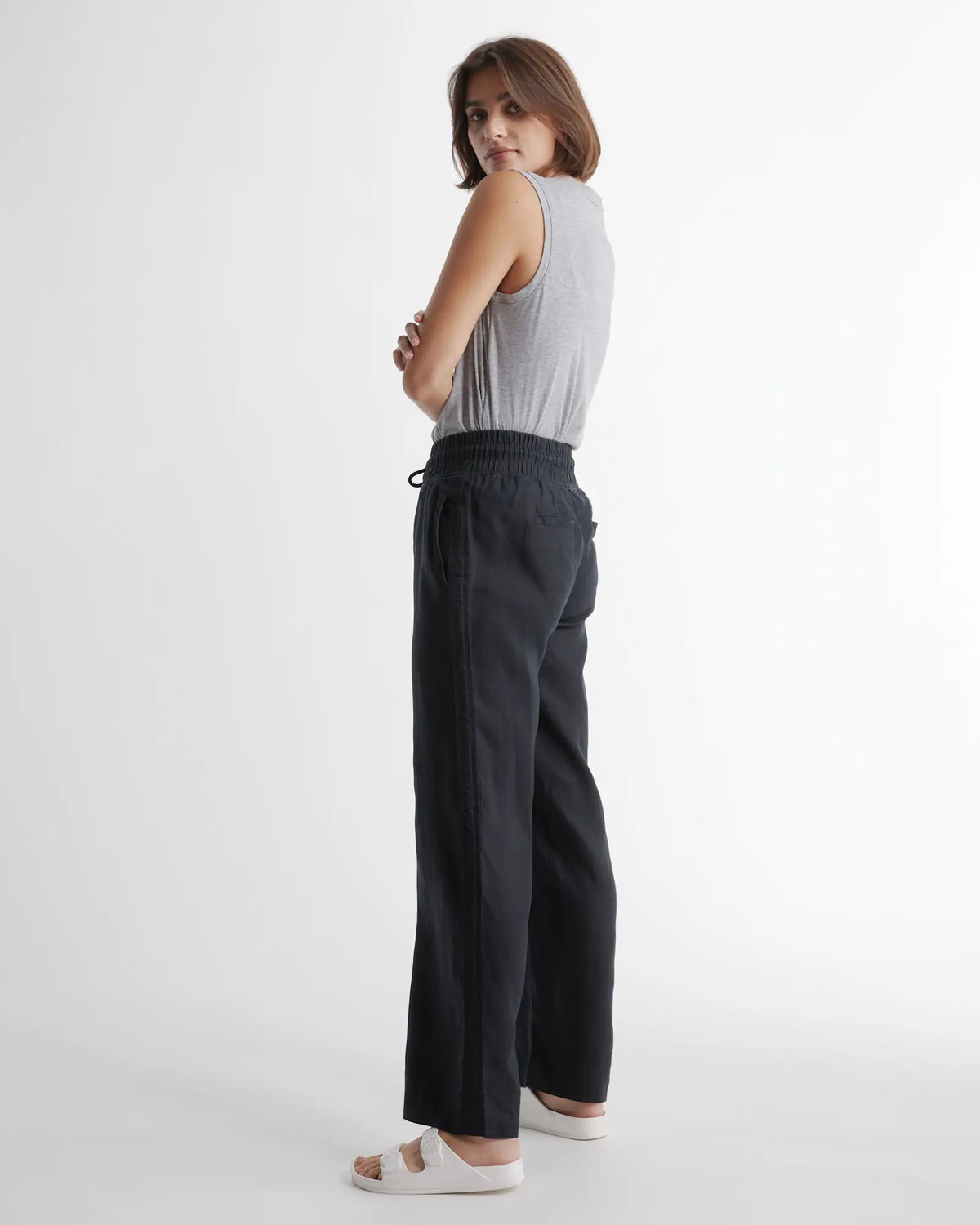 100% European Linen Wide Leg Pants - US 6701