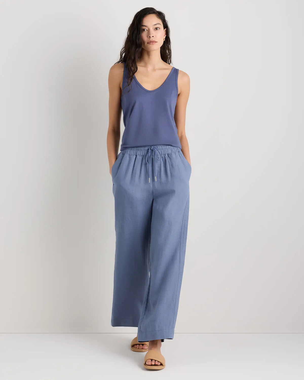 100% European Linen Wide Leg Pants - US 2004