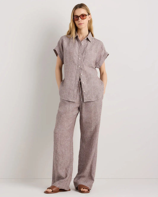 100% European Linen Wide Leg Pants - US 9319