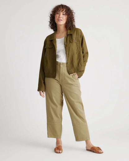 Organic Stretch Cotton Twill Barrel Pants - US 2040