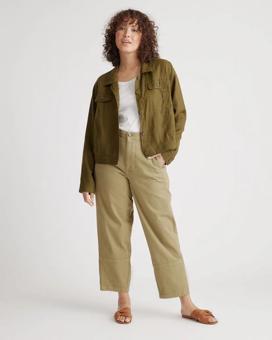 Organic Stretch Cotton Twill Barrel Pants - US 2040