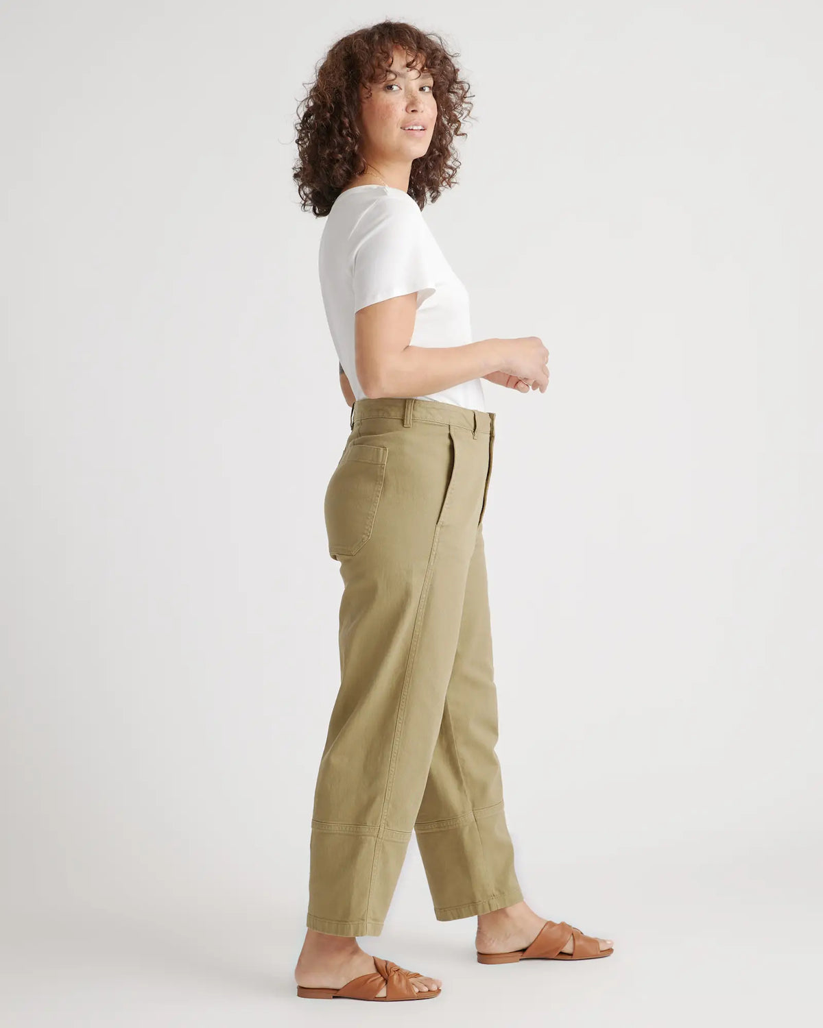 Organic Stretch Cotton Twill Barrel Pants - US 2040