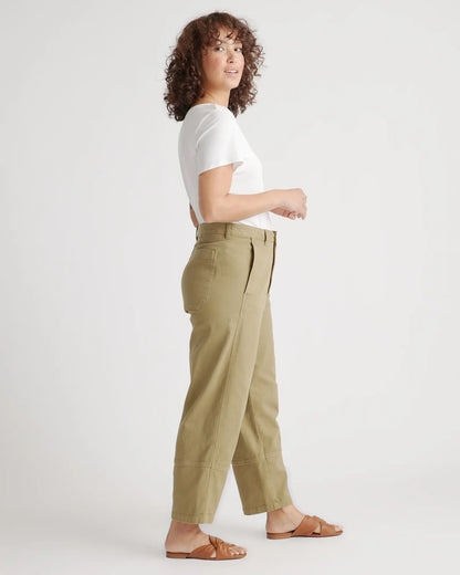 Organic Stretch Cotton Twill Barrel Pants - US 2040