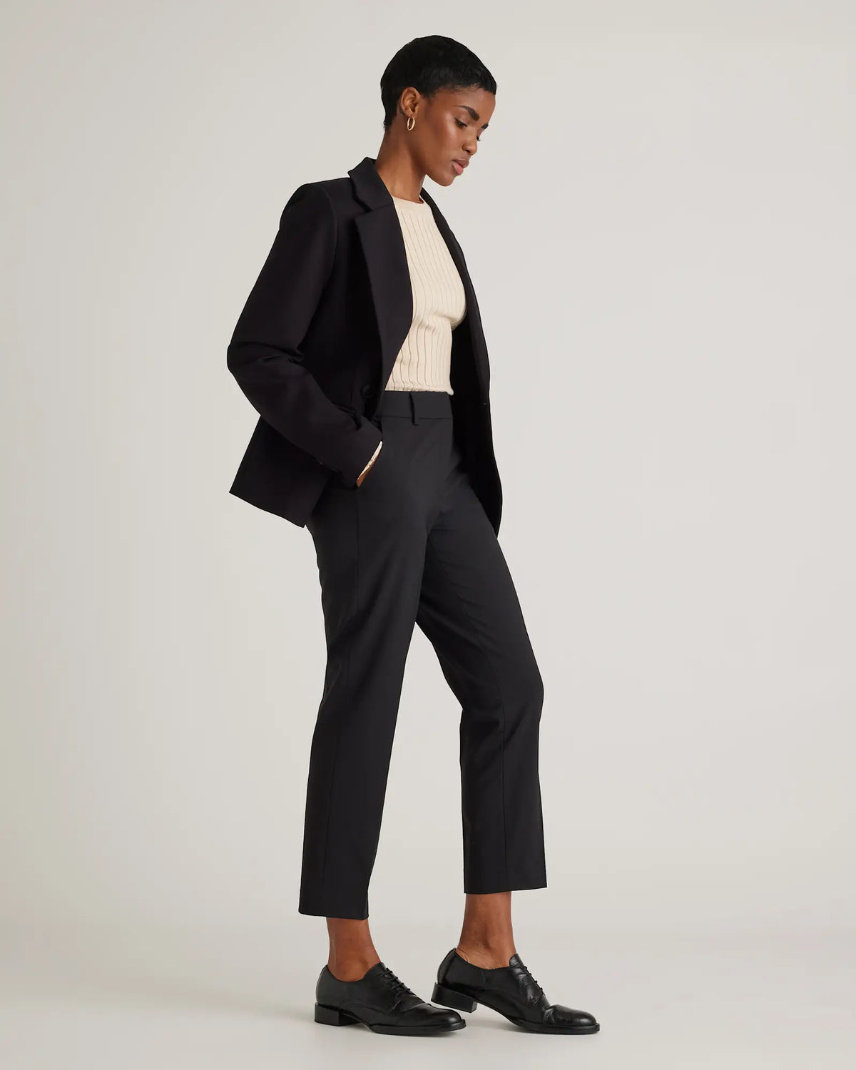 Italian Wool Slim Leg Ankle Pants - US 4942