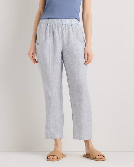 100% European Linen Tapered Ankle Pants - US 4020