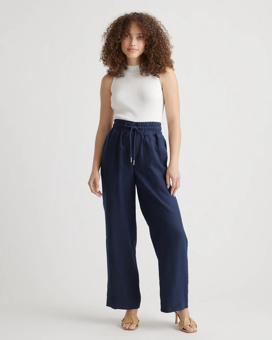 100% European Linen Wide Leg Pants - US 6247
