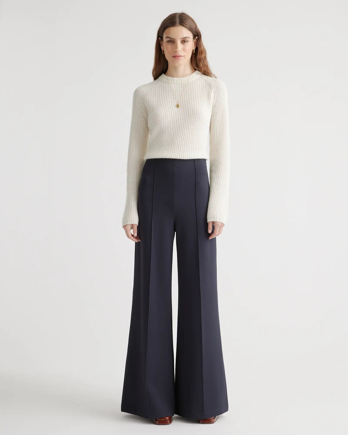 Ultra-Stretch Ponte Super Wide Leg Pants - US 6352