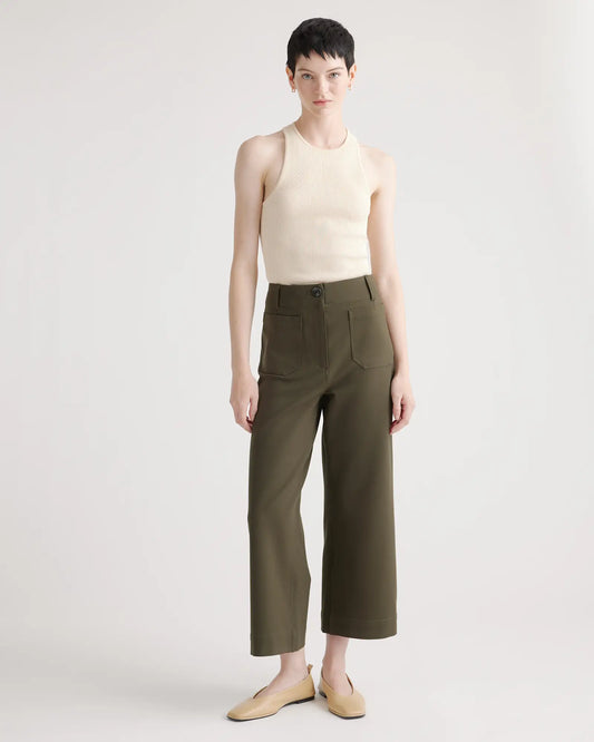 Ultra-Stretch Ponte Cropped Wide Leg Pant - US 6319