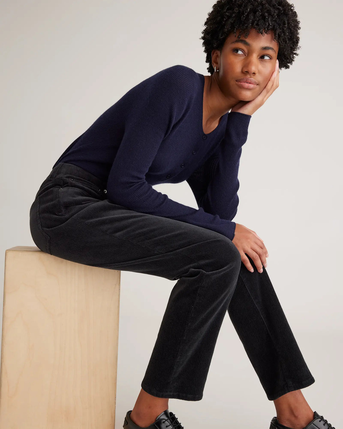 Organic Stretch Corduroy Straight Leg Pants - US 4533
