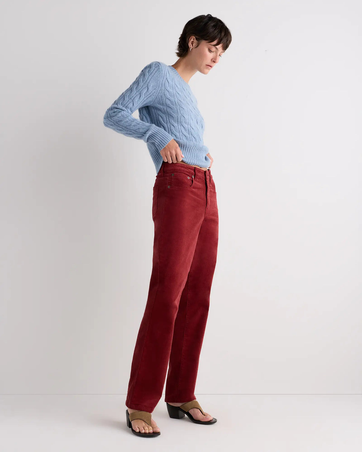 Organic Stretch Corduroy Straight Leg Pants - US 8794