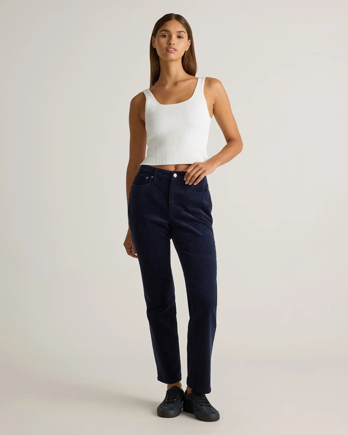 Organic Stretch Corduroy Straight Leg Pants - US 6275