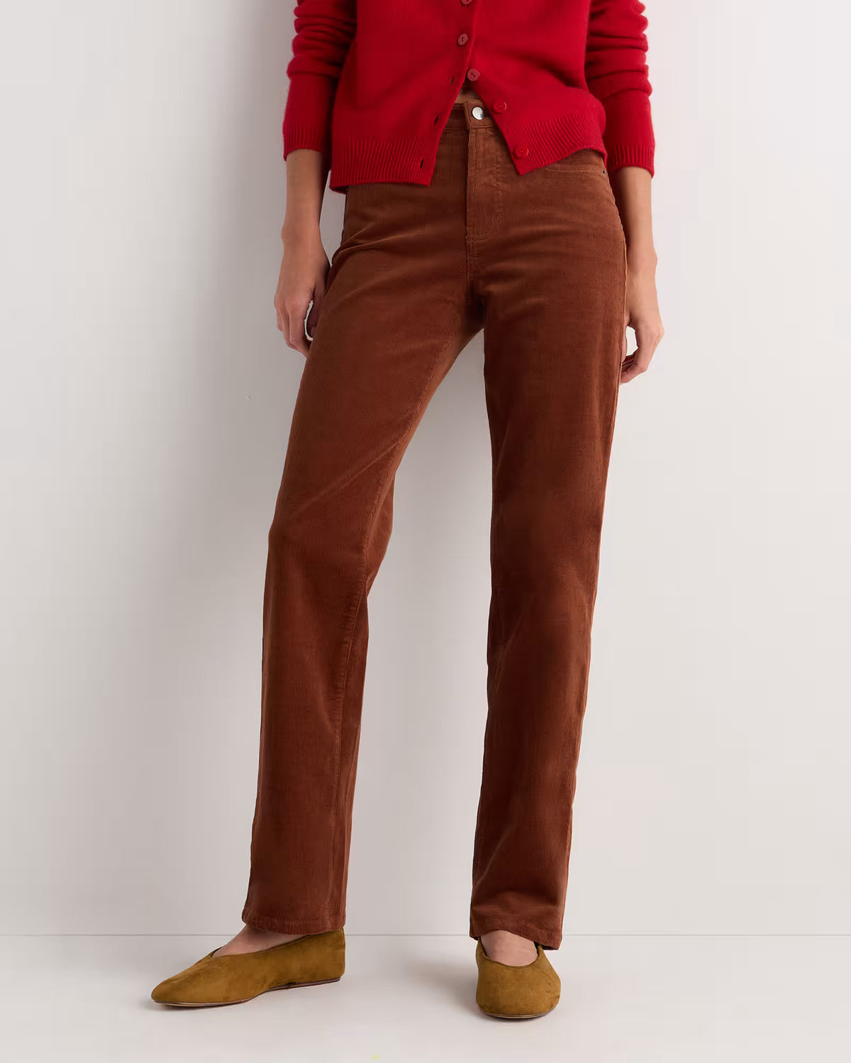 Organic Stretch Corduroy Straight Leg Pants - US 4836