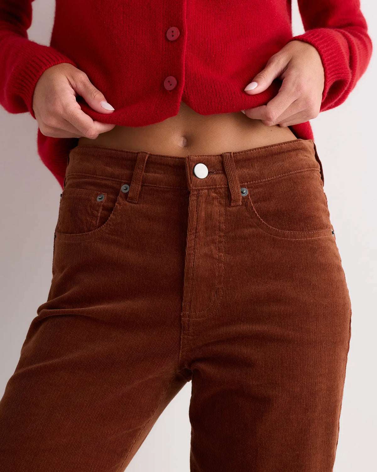 Organic Stretch Corduroy Straight Leg Pants - US 4836