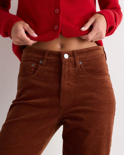 Organic Stretch Corduroy Straight Leg Pants - US 4836