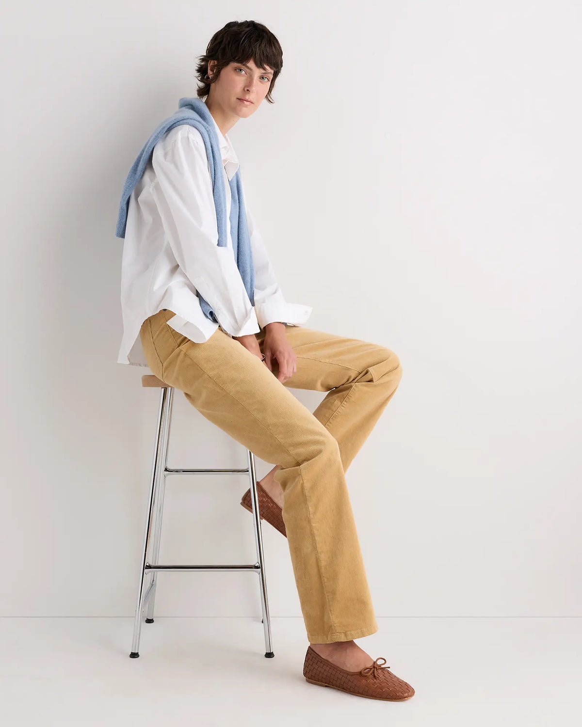 Organic Stretch Corduroy Straight Leg Pants - US 4501