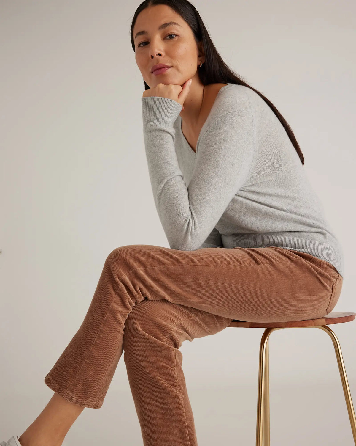 Organic Stretch Corduroy Straight Leg Pants - US 2172
