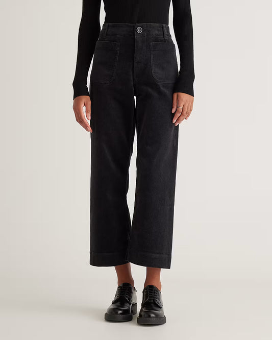 Organic Stretch Corduroy Cropped Wide Leg Pants - US 3950