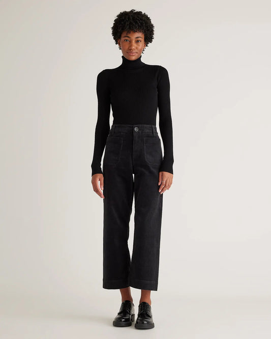 Organic Stretch Corduroy Cropped Wide Leg Pants - US 3950