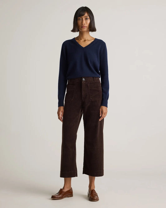Organic Stretch Corduroy Cropped Wide Leg Pants - US 5031