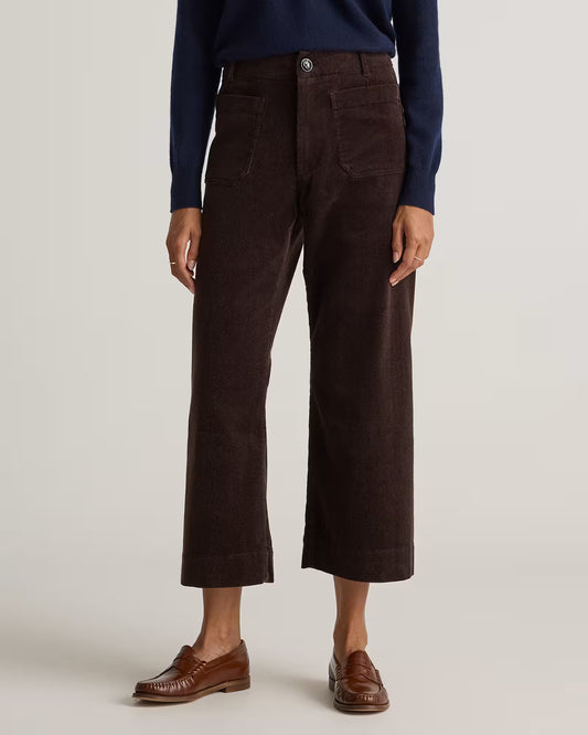 Organic Stretch Corduroy Cropped Wide Leg Pants - US 5031