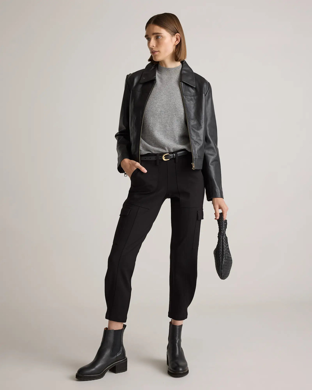 Ultra-Stretch Ponte Tapered Cargo Pants - US 1433