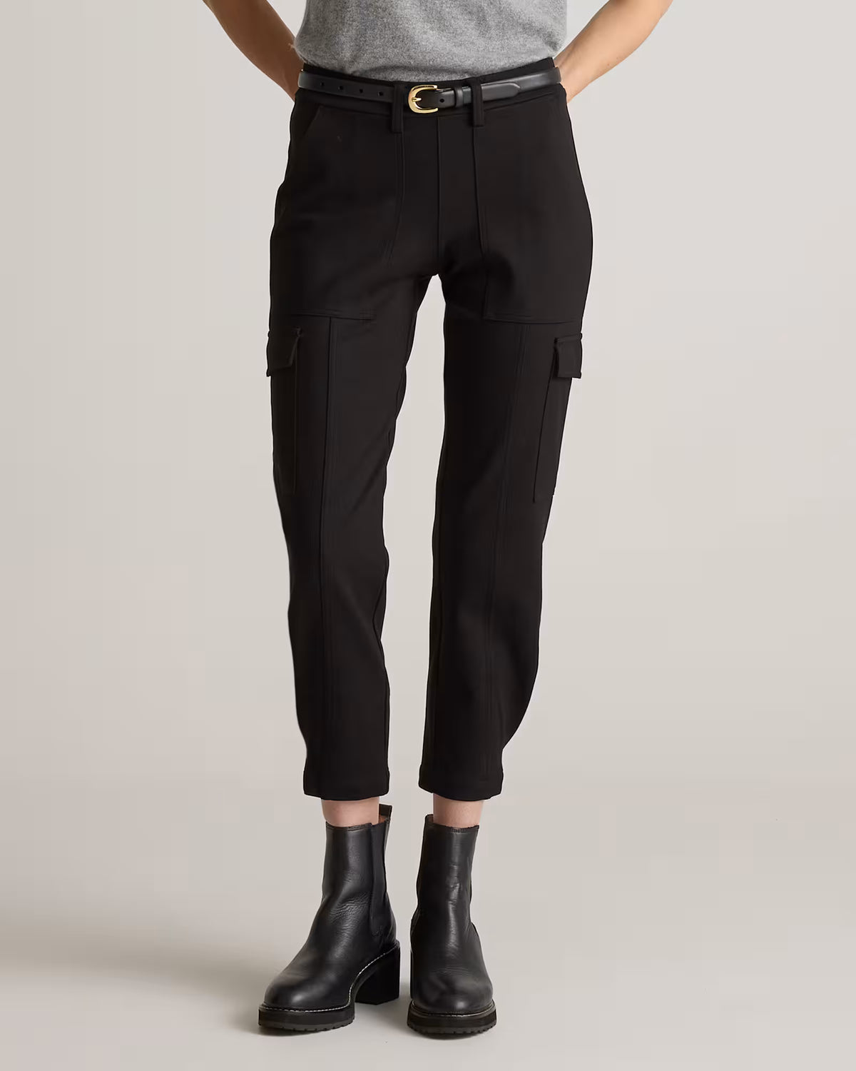 Ultra-Stretch Ponte Tapered Cargo Pants - US 1433