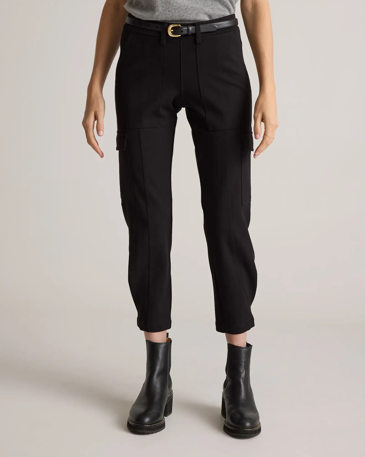 Ultra-Stretch Ponte Tapered Cargo Pants - US 1433