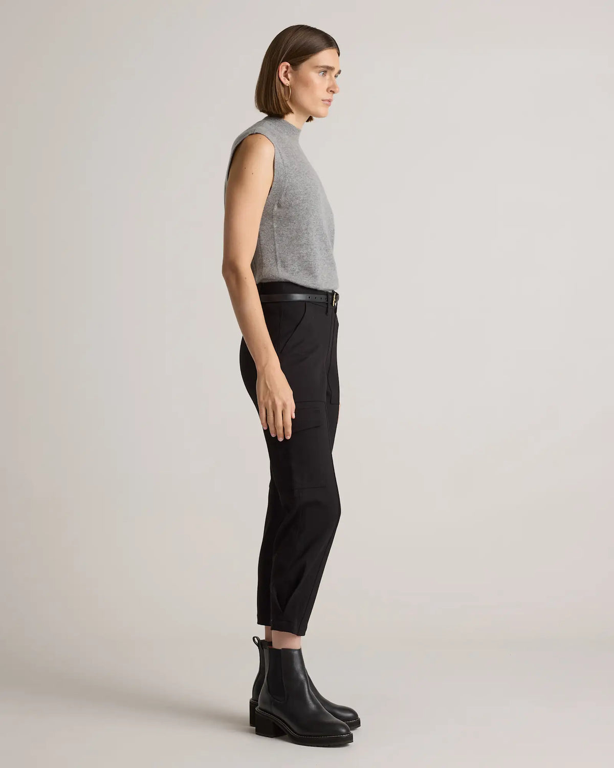 Ultra-Stretch Ponte Tapered Cargo Pants - US 1433