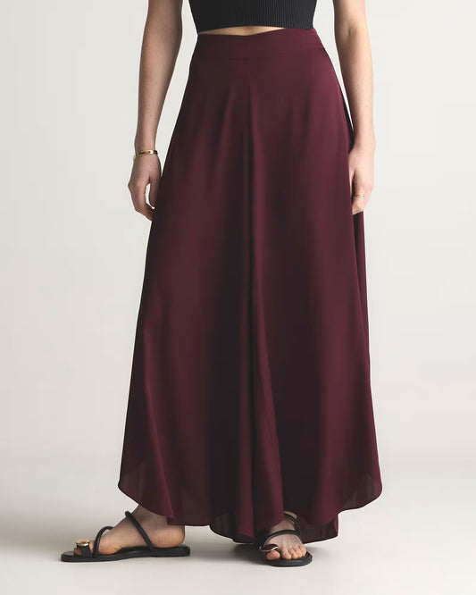 Washable Stretch Silk Palazzo Pants - US 8361
