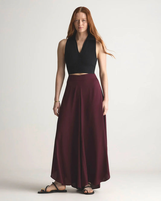 Washable Stretch Silk Palazzo Pants - US 8361