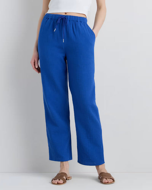 100% Organic Cotton Gauze Straight Leg Pants - US 4940