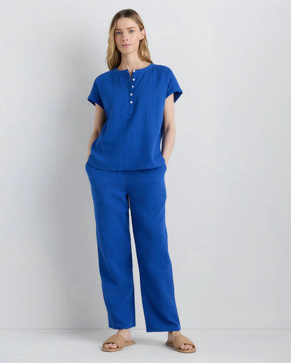 100% Organic Cotton Gauze Straight Leg Pants - US 4940