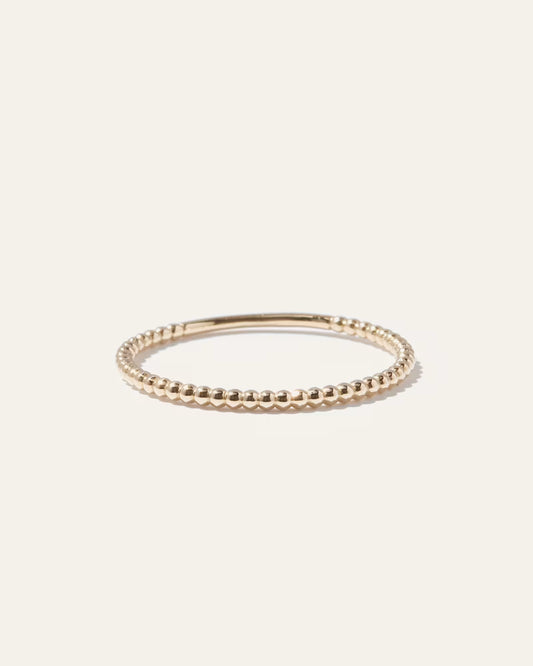 14K Gold Beaded Ring - US 1884