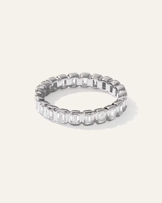 Lab Grown Diamond Emerald North-South Bezel Eternity Band - US 7838
