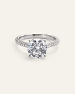 Lab Grown Diamond Round Pave Cathedral Engagement Ring - 3ct - US 3474