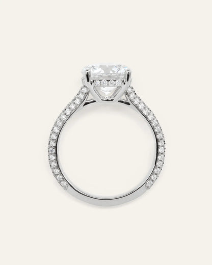 Lab Grown Diamond Round Pave Cathedral Engagement Ring - 3ct - US 0055
